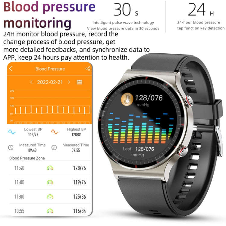 G08 1.3 inch TFT Screen Smart Watch, Support Medical-grade ECG Measurement/Women Menstrual Remind...