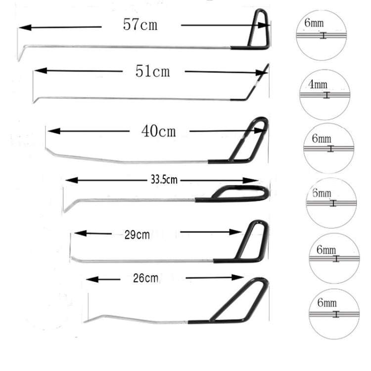 Q1 7 in 1 Car Paintless Dent Repair Hail Remover Hooks Rods Kit