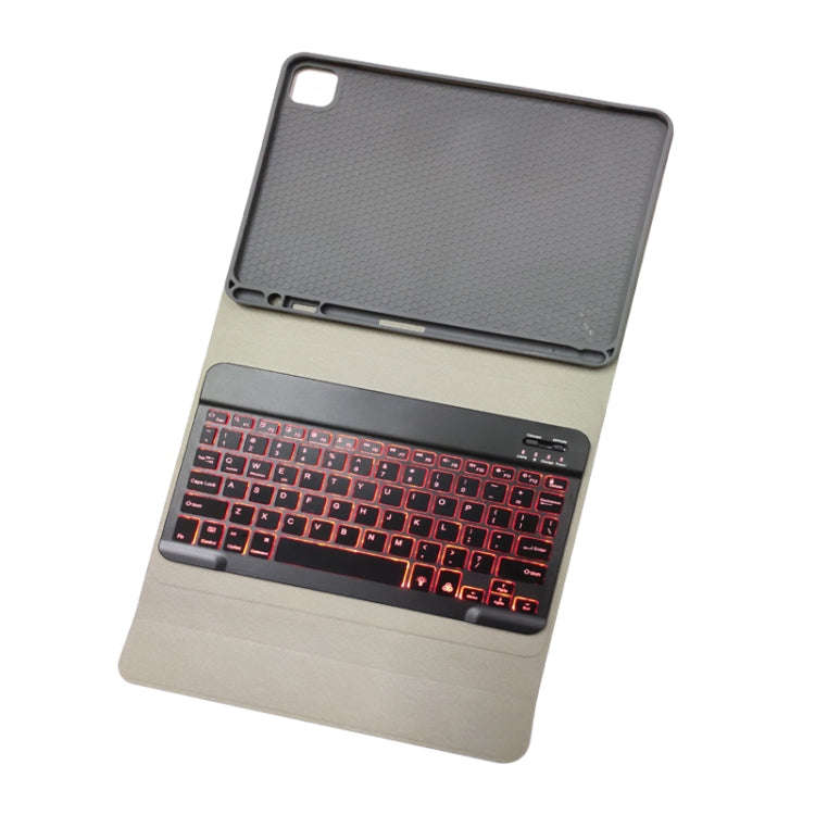 RK11D Backlight Cloth Texture Detachable Magnetic Bluetooth Keyboard Horizontal Flip Leather Tabl...