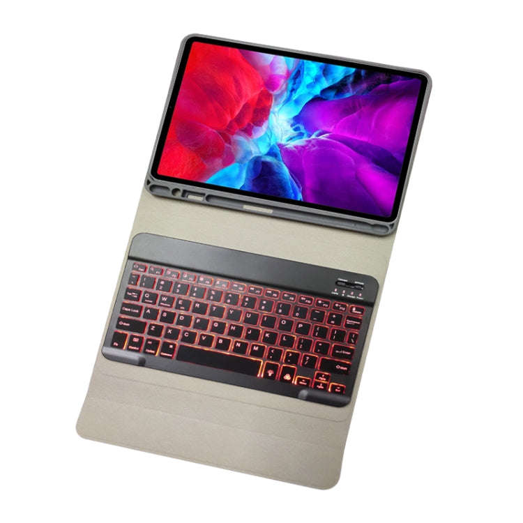 RK11D Backlight Cloth Texture Detachable Magnetic Bluetooth Keyboard Horizontal Flip Leather Tabl...