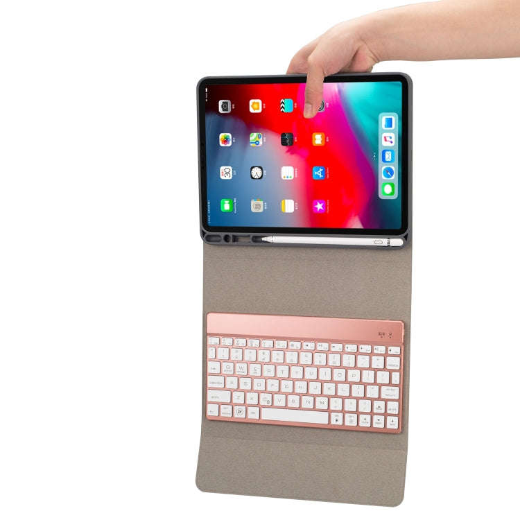 RK11A Backlight TPU Multi Color Light Bluetooth Keyboard Horizontal Flip Leather Tablet Case for ...