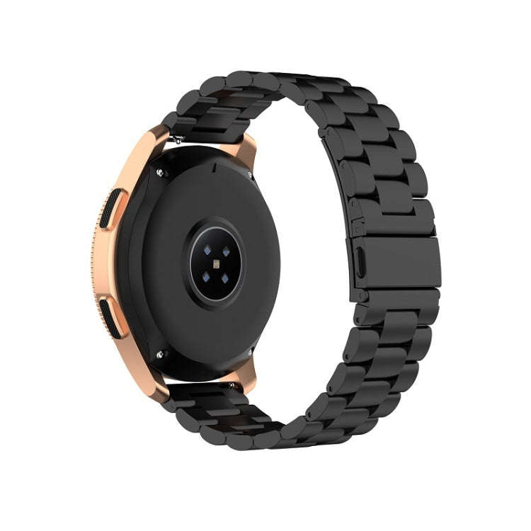 For Galaxy Watch 46mm Three Pearl Steel Watch Band(Black)