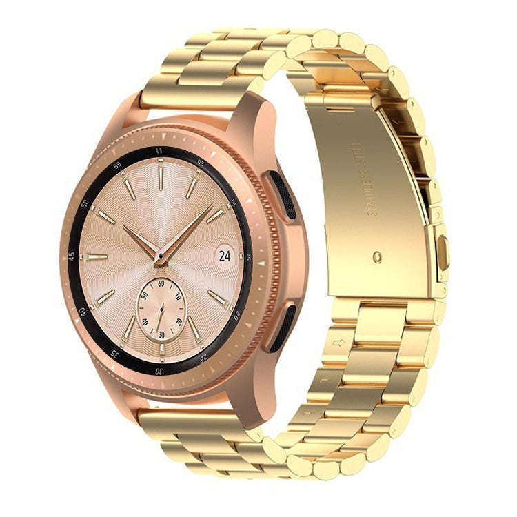 For Galaxy Watch 46mm Three Pearl Steel Watch Band(Golden)