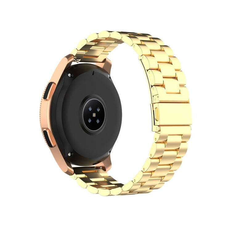 For Galaxy Watch 46mm Three Pearl Steel Watch Band(Golden)