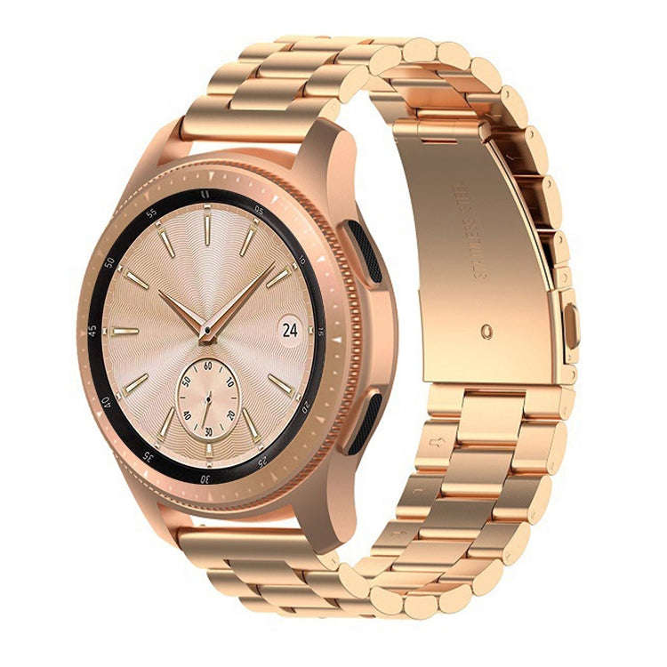 For Galaxy Watch 46mm Three Pearl Steel Watch Band(Rose Gold)
