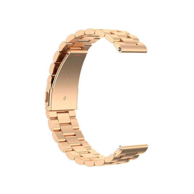 For Galaxy Watch 46mm Three Pearl Steel Watch Band(Rose Gold)
