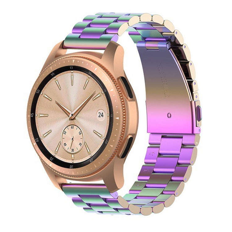 For Galaxy Watch 46mm Three Pearl Steel Watch Band(Colorful)