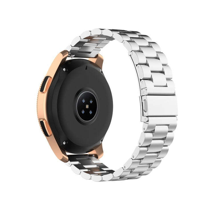 For Galaxy Watch 46mm Three Pearl Steel Watch Band(Silver)