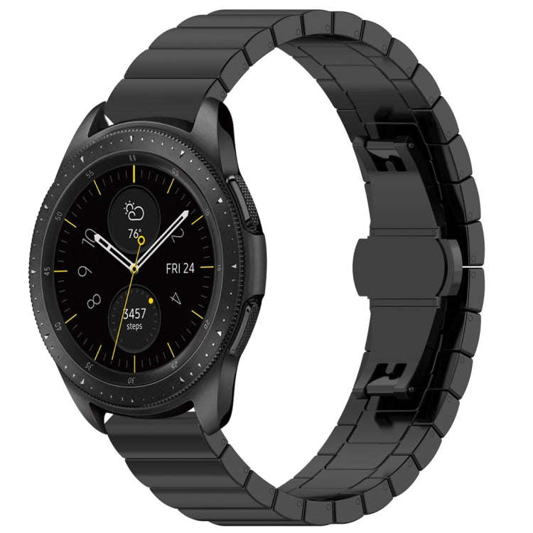 For Galaxy Watch 46mm Butterfly Buckle Stainless Steel Watch Band(Black)