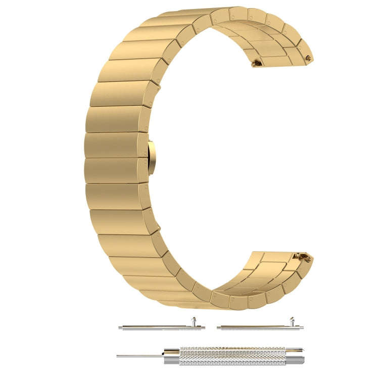 For Galaxy Watch 46mm Butterfly Buckle Stainless Steel Watch Band(Golden)