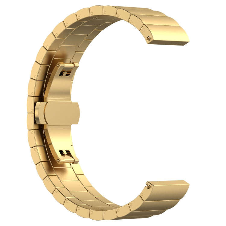 For Galaxy Watch 46mm Butterfly Buckle Stainless Steel Watch Band(Golden)