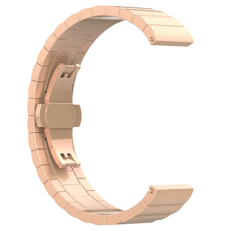 For Galaxy Watch 46mm Butterfly Buckle Stainless Steel Watch Band(Rose Gold)