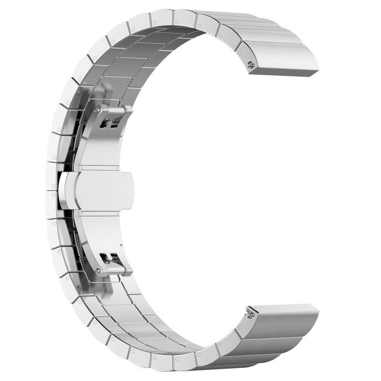 For Galaxy Watch 46mm Butterfly Buckle Stainless Steel Watch Band(Silver)