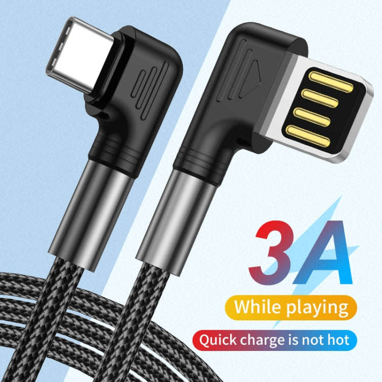 3A USB to USB-C/Type-C Double Elbow Charging Cable(1m)