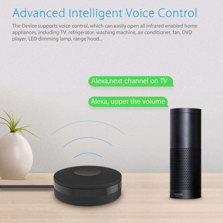 NEO NAS-IR02W WiFi IR Remotc Control Support Amazon Alexa / Google Home(Black)