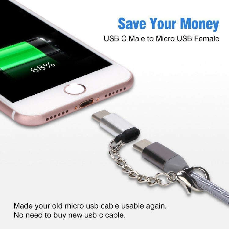 6 PCS Micro USB Female to USB-C / Type-C Male Connector Adapter Random Delivery