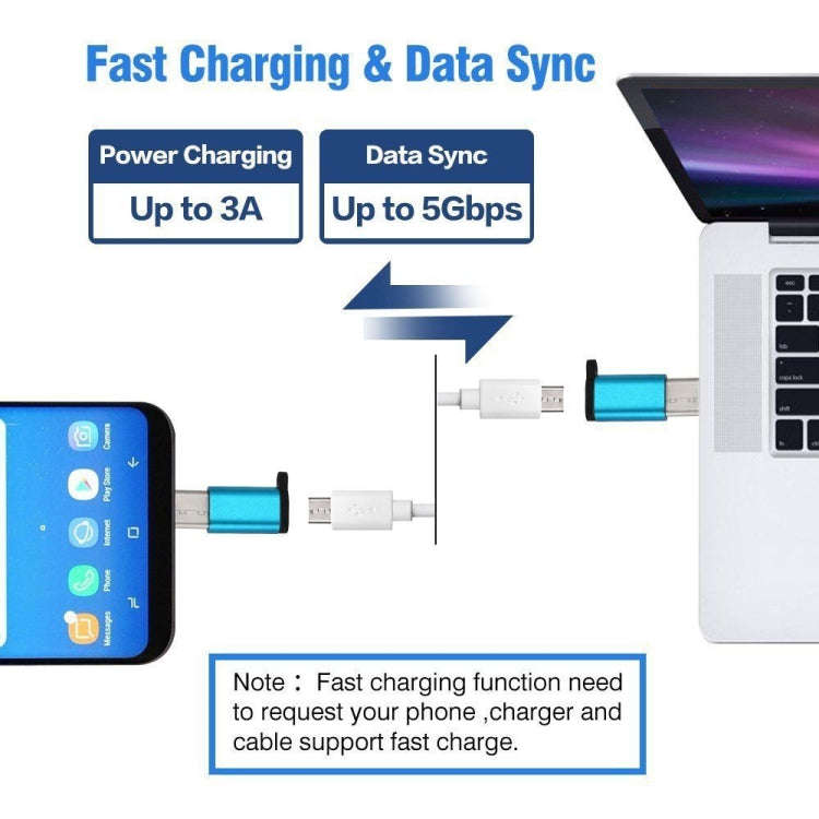 6 PCS Micro USB Female to USB-C / Type-C Male Connector Adapter Random Delivery