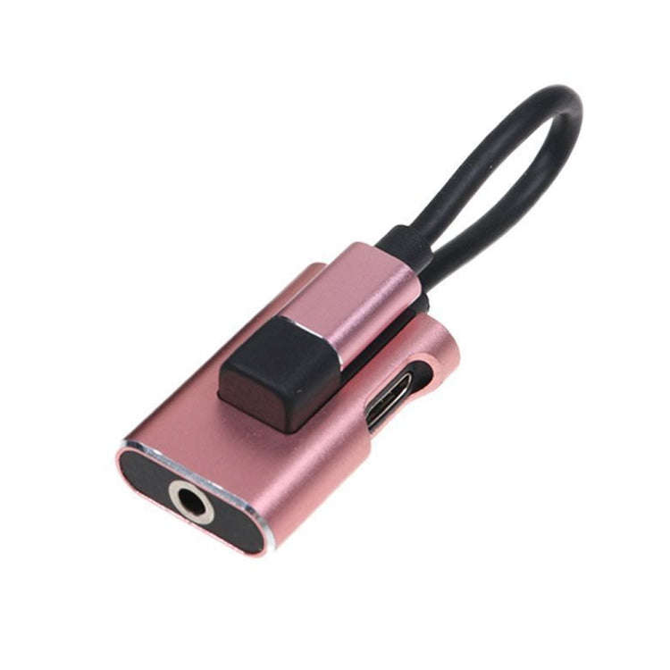 2 in 1 USB-C / Type-C to USB-C / Type-C 3.5mm Jack Audio Adapter Cable(Rose Gold)