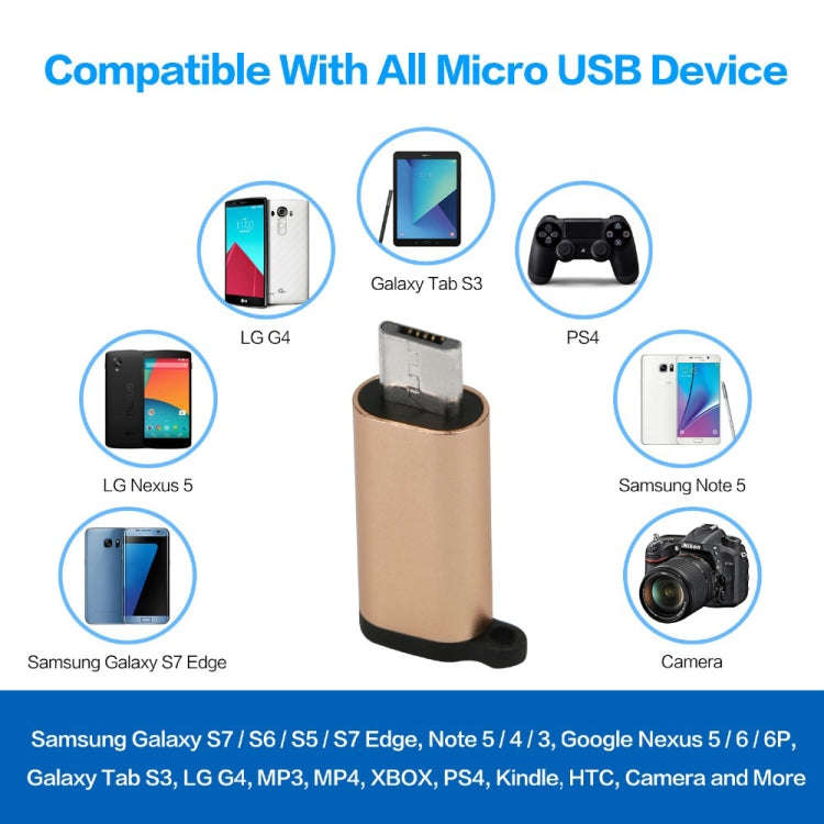 5 PCS USB-C / Type-C Female to Micro USB Male Connector Adapter Random Delivery