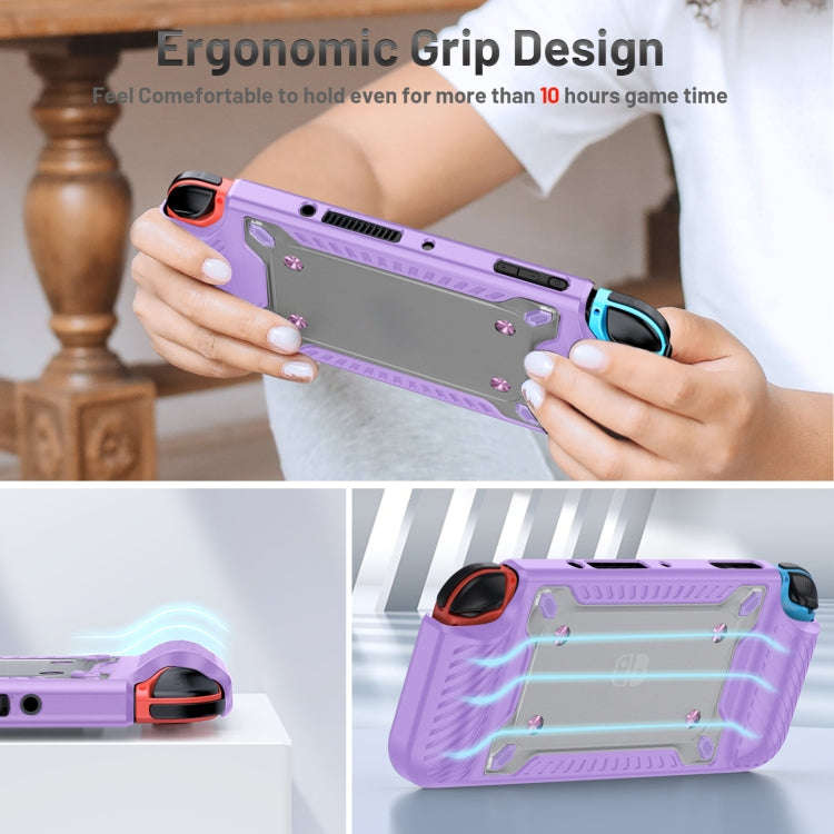 Game Handle Gamepad TPU+PC Protective Case for Switch OLED(Lilac)