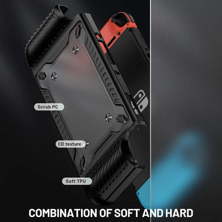 Game Handle Gamepad TPU+PC Protective Case for Switch OLED(Black)