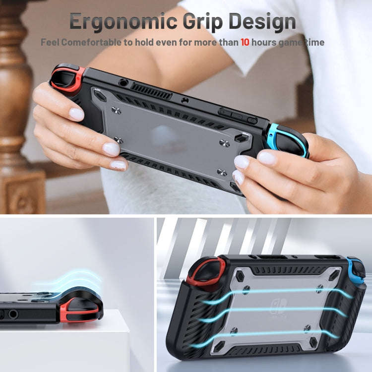Game Handle Gamepad TPU+PC Protective Case for Switch OLED(Black)