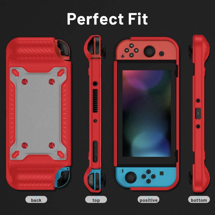 Game Handle Gamepad TPU+PC Protective Case for Switch OLED(Red)