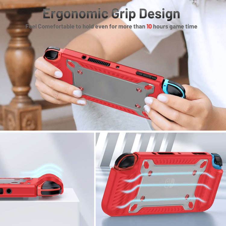 Game Handle Gamepad TPU+PC Protective Case for Switch OLED(Red)