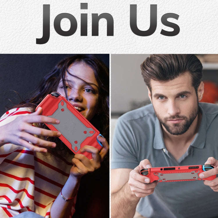 Game Handle Gamepad TPU+PC Protective Case for Switch OLED(Red)