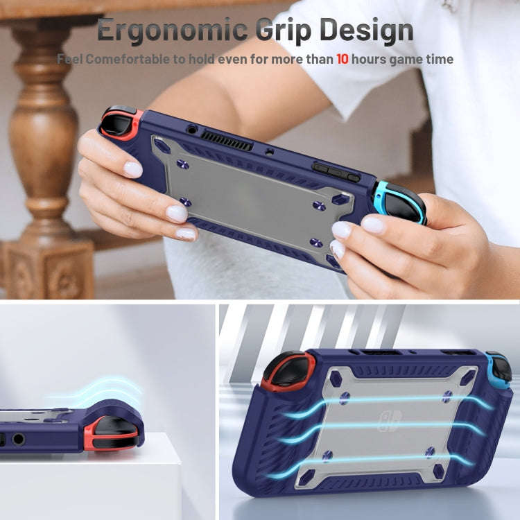 Game Handle Gamepad TPU+PC Protective Case for Switch OLED(Blue)