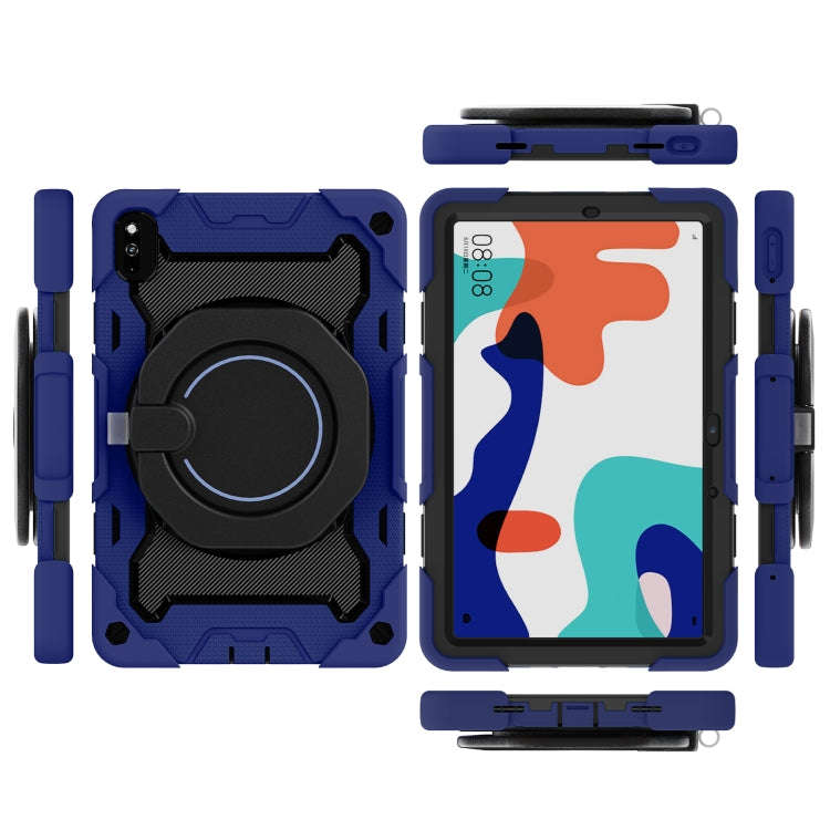 For Huawei MatePad 10.4 Armor Contrast Color Silicone + PC Tablet Case(Navy Blue)