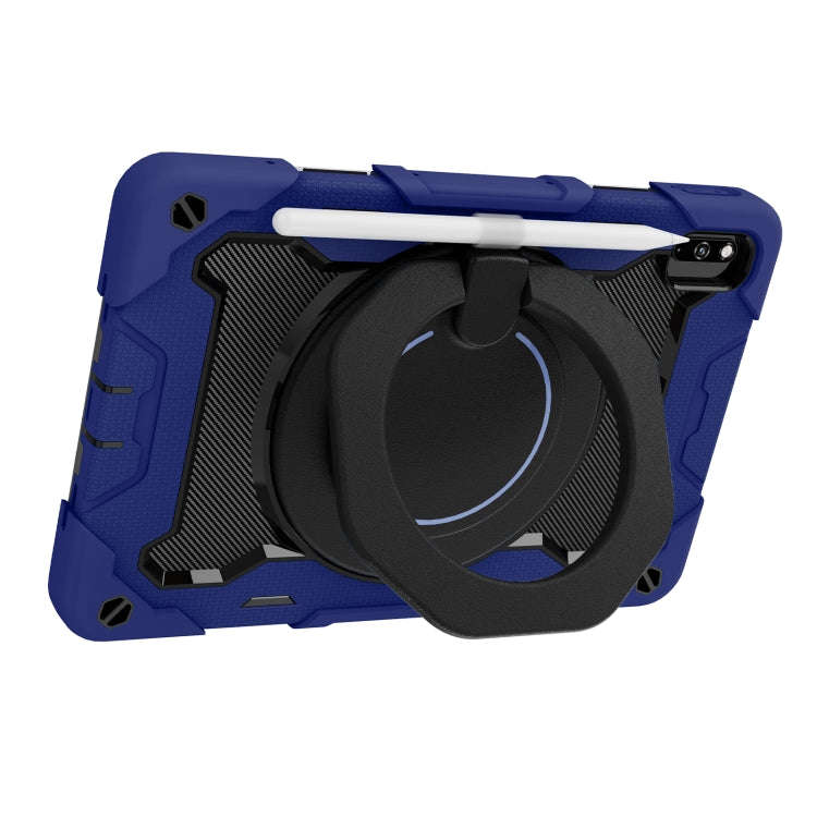 For Huawei MatePad 10.4 Armor Contrast Color Silicone + PC Tablet Case(Navy Blue)
