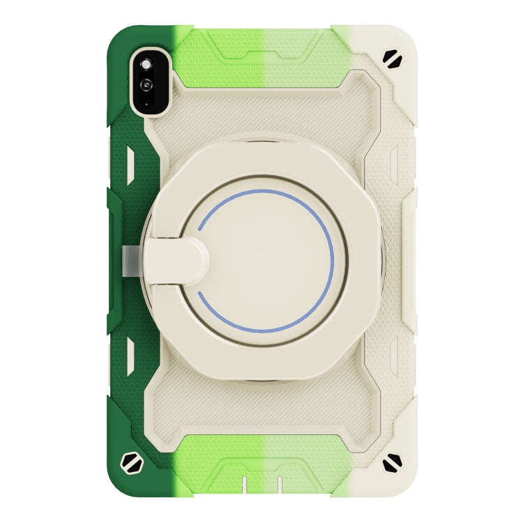 For Huawei MatePad 10.4 Armor Contrast Color Silicone + PC Tablet Case(Colorful Green)