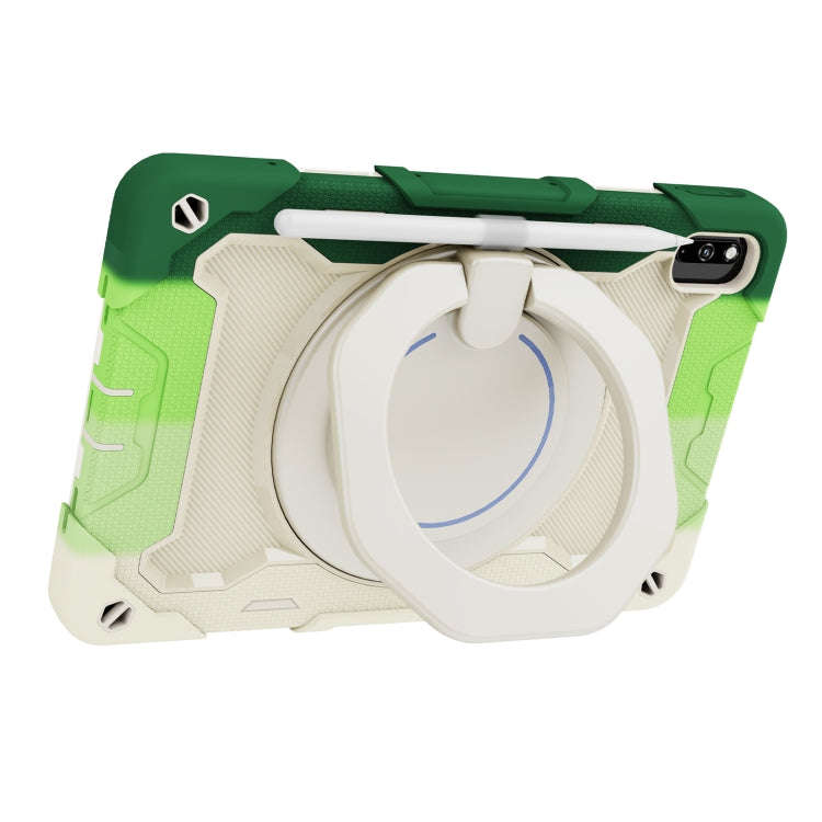 For Huawei MatePad 10.4 Armor Contrast Color Silicone + PC Tablet Case(Colorful Green)