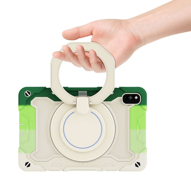 For Huawei MatePad 10.4 Armor Contrast Color Silicone + PC Tablet Case(Colorful Green)