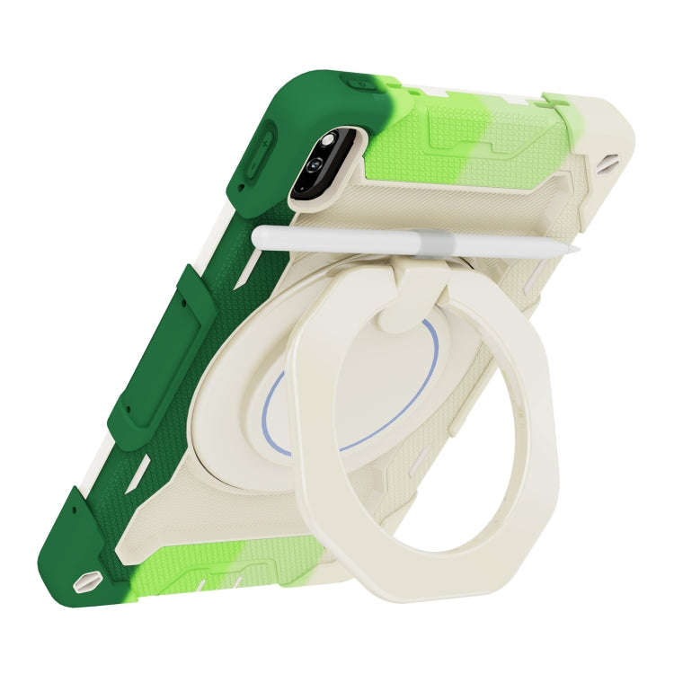 For Huawei MatePad 10.4 Armor Contrast Color Silicone + PC Tablet Case(Colorful Green)