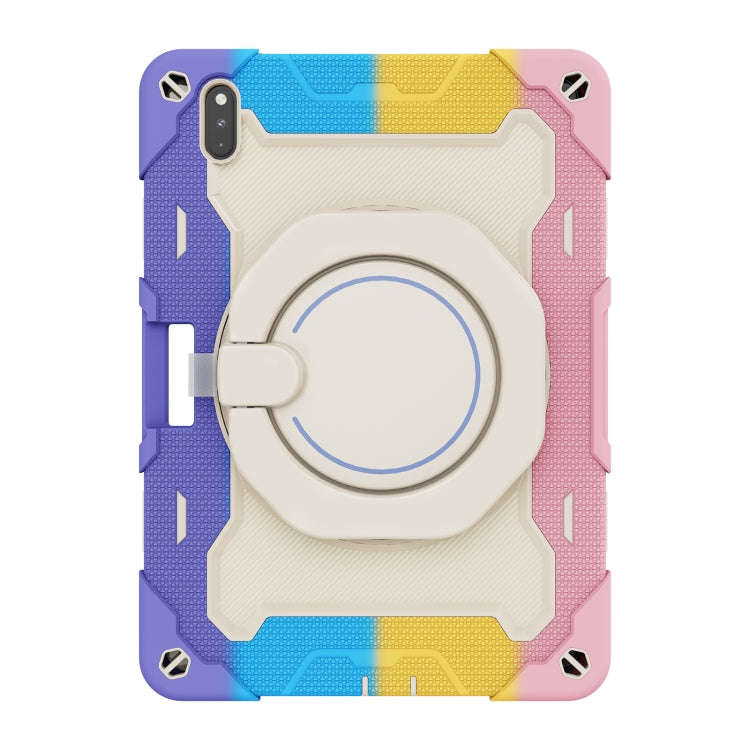 For Huawei Matepad Pro 10.8 Armor Contrast Color Silicone + PC Tablet Case(Colorful Pink)