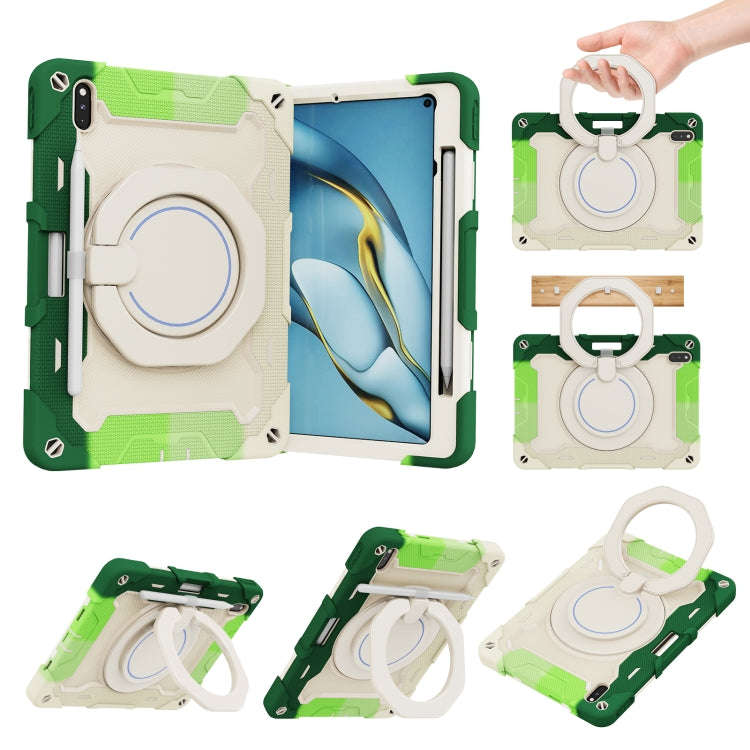 For Huawei Matepad Pro 10.8 Armor Contrast Color Silicone + PC Tablet Case(Colorful Green)