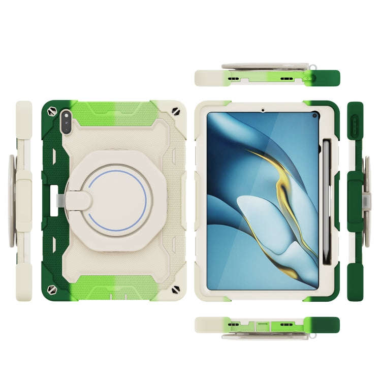 For Huawei Matepad Pro 10.8 Armor Contrast Color Silicone + PC Tablet Case(Colorful Green)