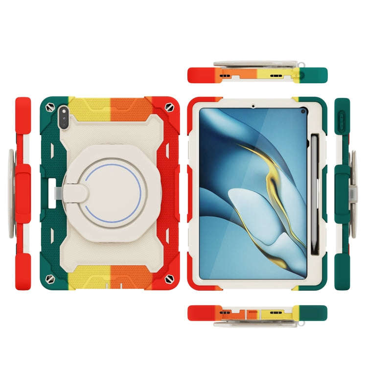 For Huawei Matepad Pro 10.8 Armor Contrast Color Silicone + PC Tablet Case(Colorful Red)