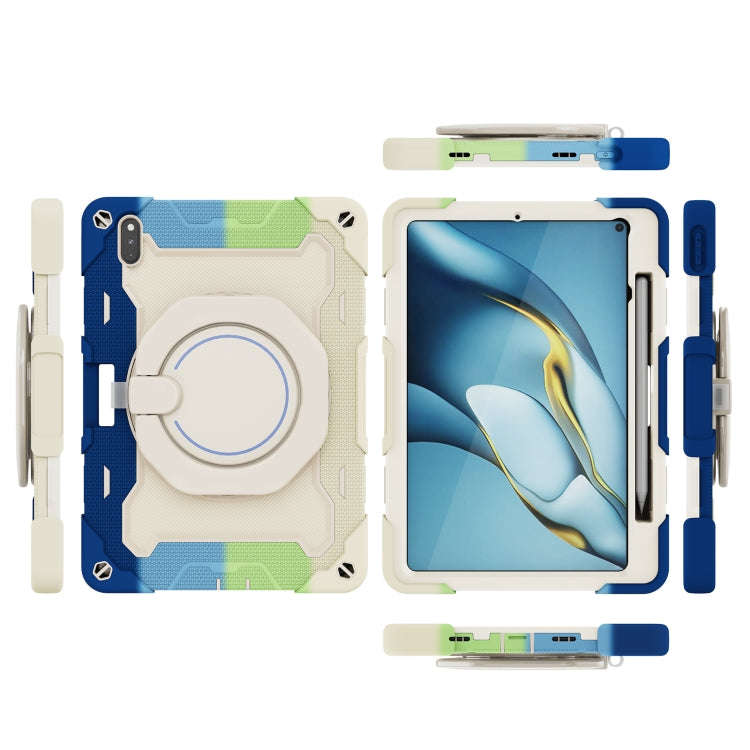 For Huawei Matepad Pro 10.8 Armor Contrast Color Silicone + PC Tablet Case(Colorful Blue)