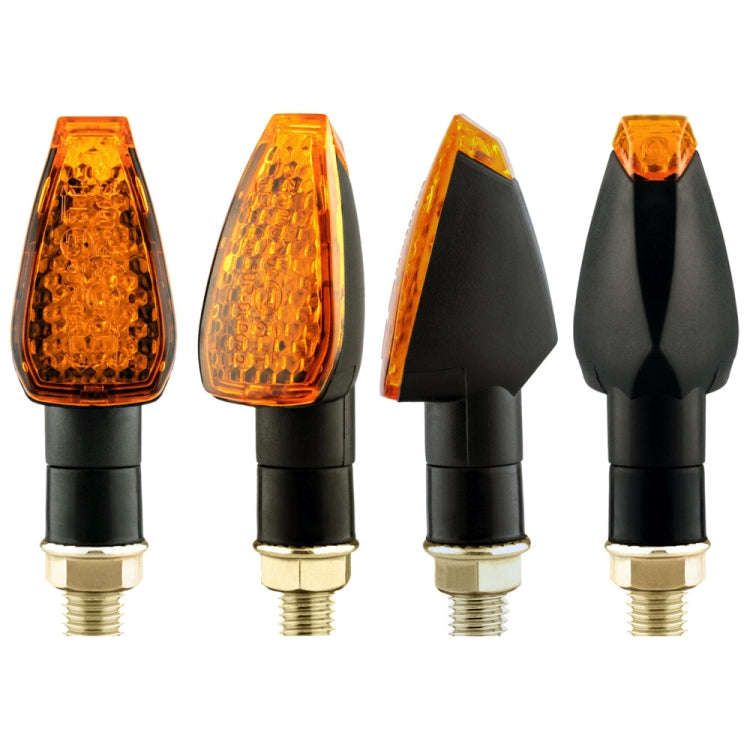 2 PCS KC025 Motorcycle 14LED Turn Signal Light(Black Shell + Yellow Lens)