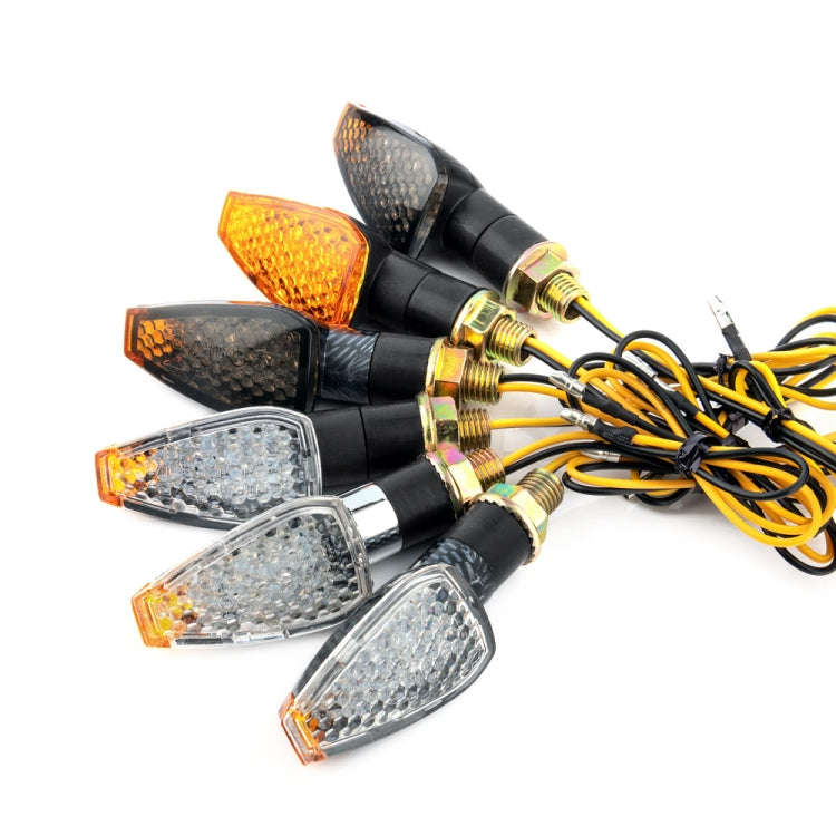 2 PCS KC025 Motorcycle 14LED Turn Signal Light(Black Shell + Yellow Lens)