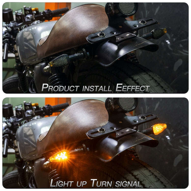 2 PCS KC025 Motorcycle 14LED Turn Signal Light(Black Shell + Yellow Lens)
