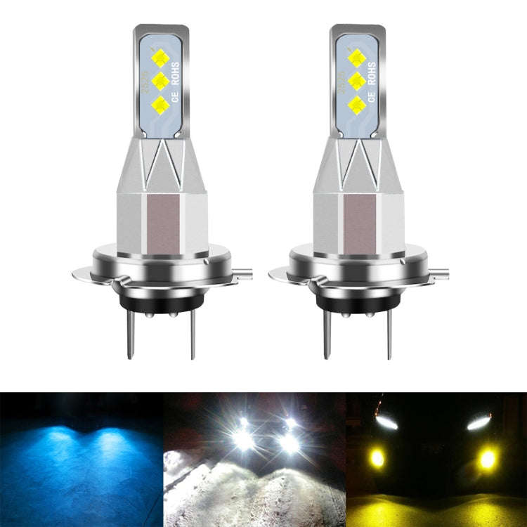 1 Pair H7 DC 12V-24V 12W 1800LM Car LED Fog Light(Ice Blue Light)