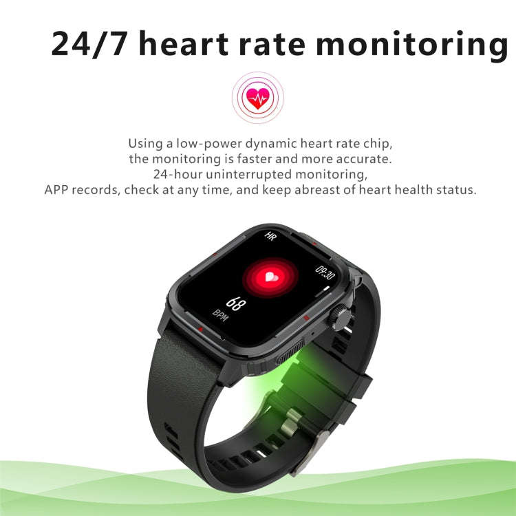 Q25 1.7 inch TFT HD Screen Smart Watch, Support Bluetooth Calling/Blood Pressure Monitoring(Black)