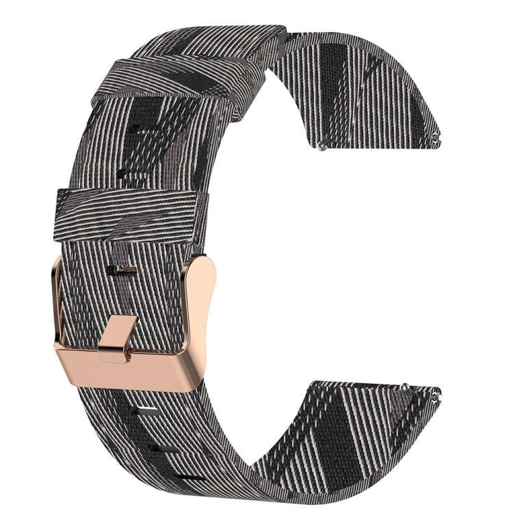 For ID205 19mm Nylon Braided Watch Band(Black+White)