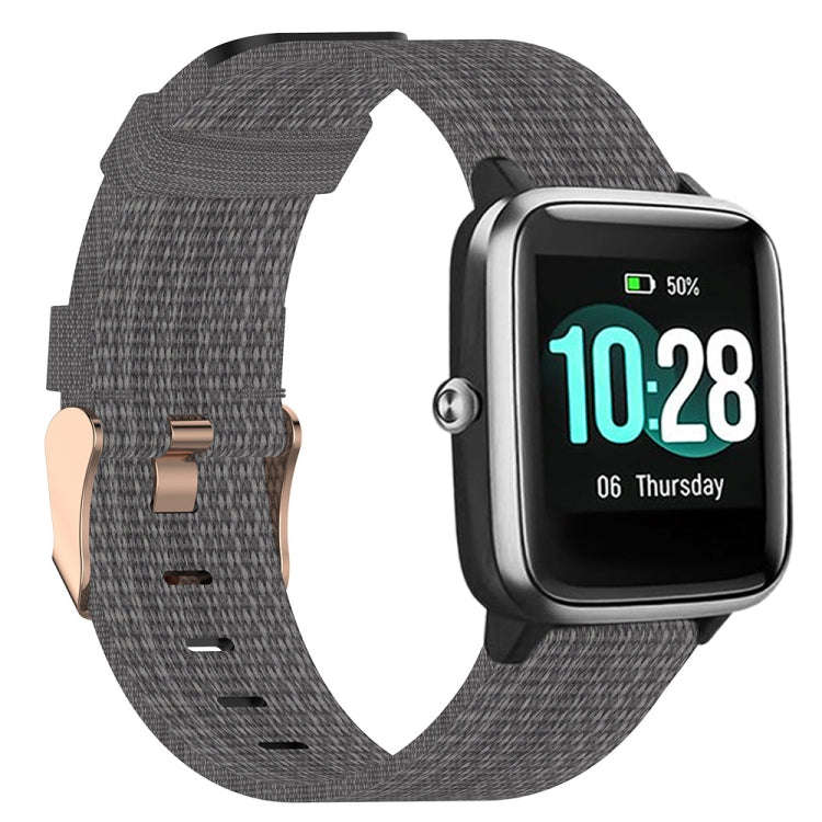 For ID205 19mm Nylon Braided Watch Band(Dark Grey)