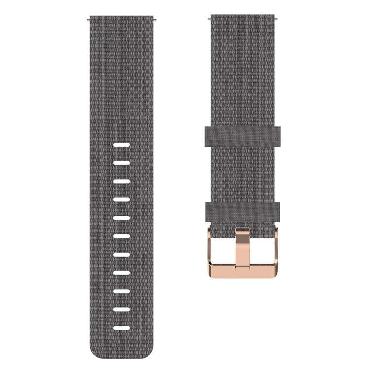 For ID205 19mm Nylon Braided Watch Band(Dark Grey)