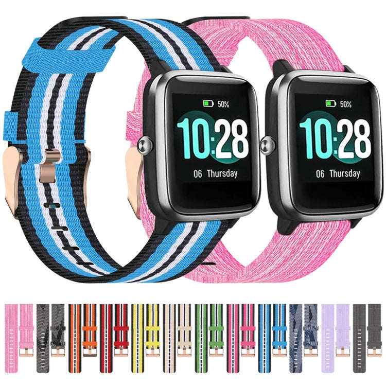For ID205 19mm Nylon Braided Watch Band(Pink)